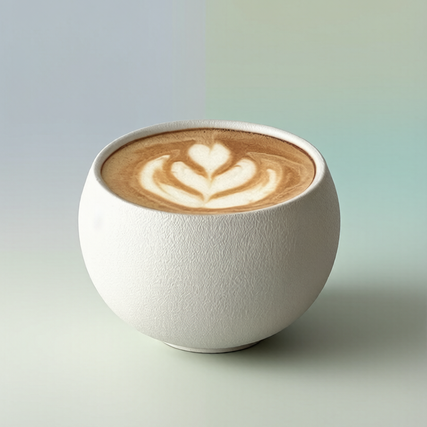 Matte White Textured Round Ceramic Coffee Cup