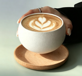 Matte White Textured Round Ceramic Coffee Cup