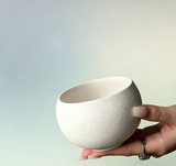 Matte White Textured Round Ceramic Coffee Cup