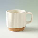 Cream Vertical Stripe Two-Tone Ceramic Mug