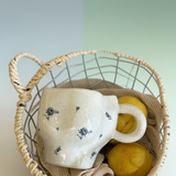 Irregular Speckled Blue Rose Ceramic Mug