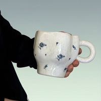 Irregular Speckled Blue Rose Ceramic Mug