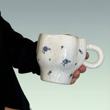 Irregular Speckled Blue Rose Ceramic Mug