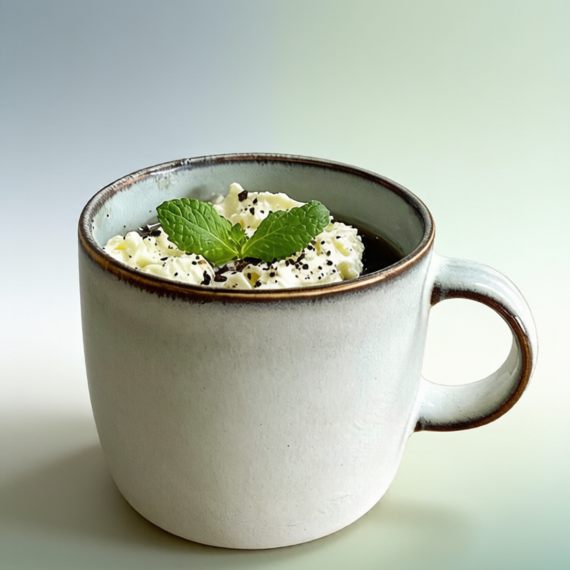 Kiln-Changed Brown Rim Rustic Stoneware Mug